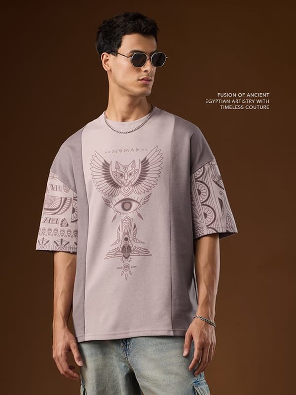 Nomad Owl Oversized Tee — Lavender